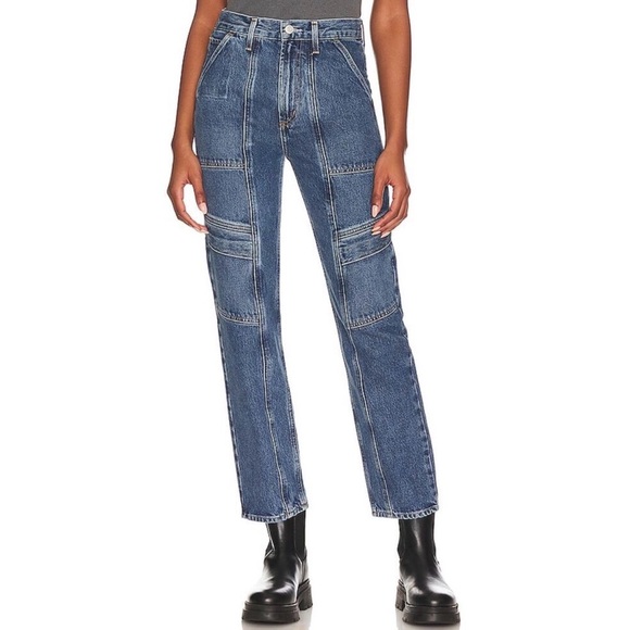 Agolde Denim - Agolde Cooper Cargo Jeans, Size 26, Straight Leg, Relaxed Fit, Med Wash